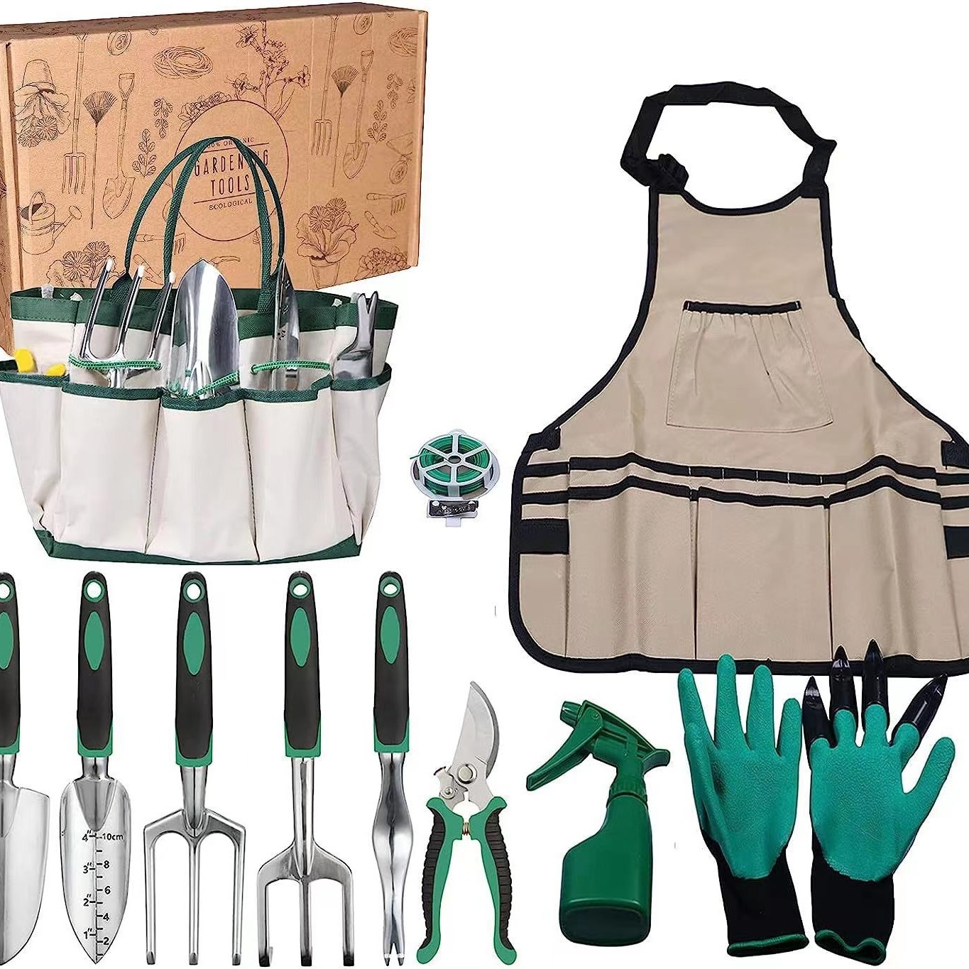 Gardening Tools Spade - 11-teiliges Gartenwerkzeug-Set aus Aluminiumlegierung und Edelstahl
