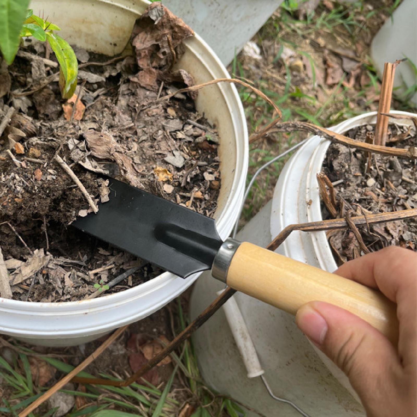 Gardening Tools Spade - Kleines Gartenspaten-Grabwerkzeug mit Holzgriff, multifunktionales Gartengerät,