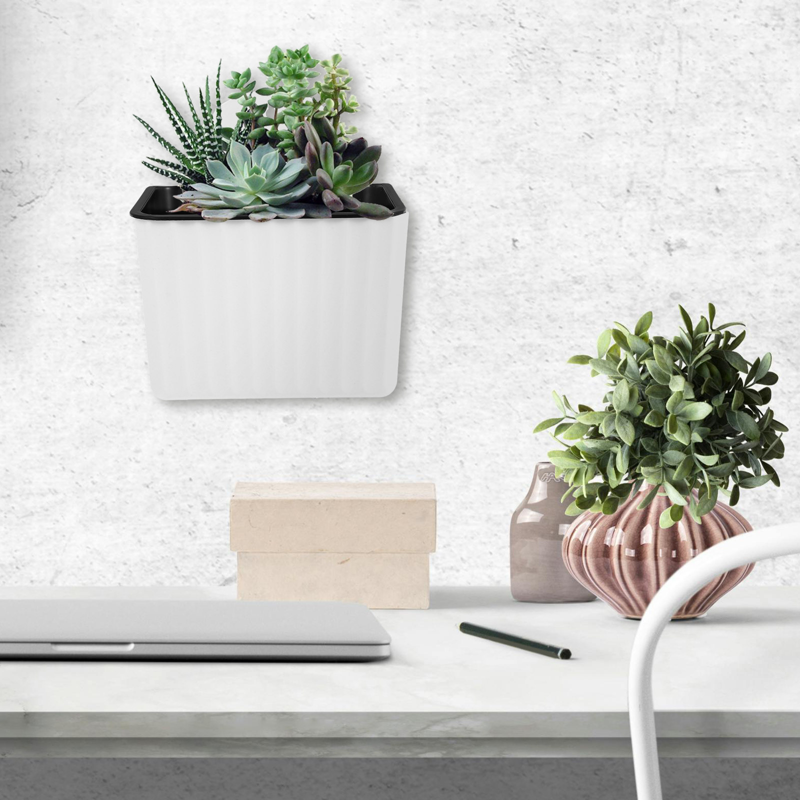 Self-Watering Planter - 2 Stück Wandmontierte Blumentöpfe Selbstbewässernde Pflanzgefäße