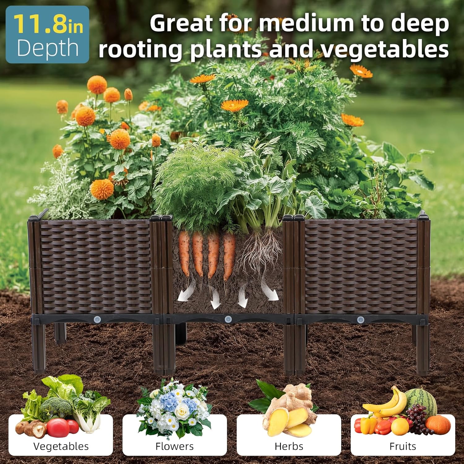 Outdoor-Garten-Rattan-Pflanzge – Self-Watering Planter Bewertung und Preis